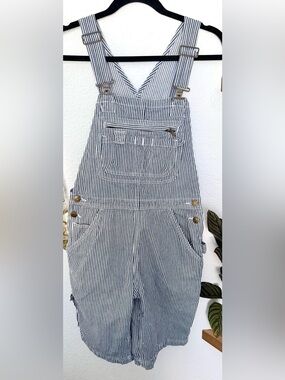 Duluth Gardening Short Overalls Railroad Stripe Rootstock Shortalls Utility XS